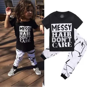 2pcs Toddler Kids Baby Girls T-shirt Tops+Long Pants Leggings Outfit Clothes - Picture 1 of 5