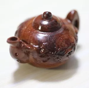 Wood carving mini animals Chinese teapot 茶壶Sculpture Folk Art Hand Carved Super - Picture 1 of 5