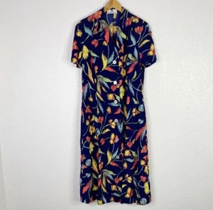 Vintage Givenchy En Plus Women’s Size 10 W Blue Multicolor Floral Print Dress - Picture 1 of 8