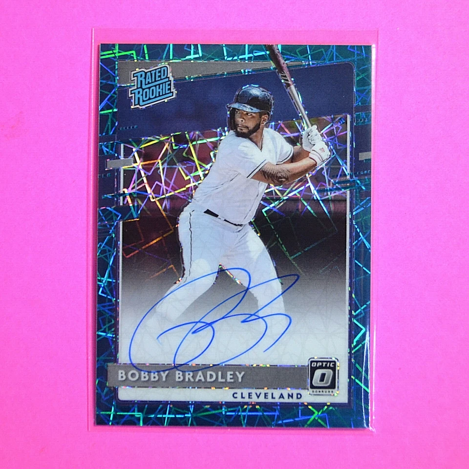 Bobby Bradley RC AUTO #d/35 2020 Donruss Optic Blue Prizm, Cleveland Indians - Image 1 of 1