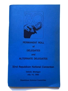 Convención Nacional Republicana 1980 Ronald Reagan Rollo Permanente de Delegados - Imagen 1 de 7