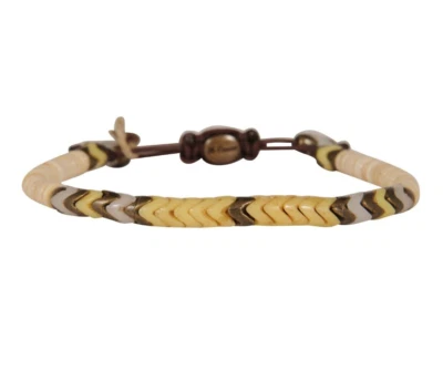 Pulsera M Cohen By Maor Amarillo Tostado Gris Blanco Punta de Flecha Cuentas Foto 1 de 4