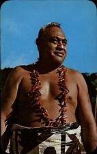 Alofau Tituila American Samoa Chief Faumuina regalia unused vintage postcard