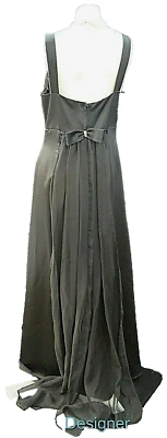 LE STELLA Evening Ball Gown Formal Dress Bridesmaid black LBD satin sheen 14 NEW - Image 1 of 4
