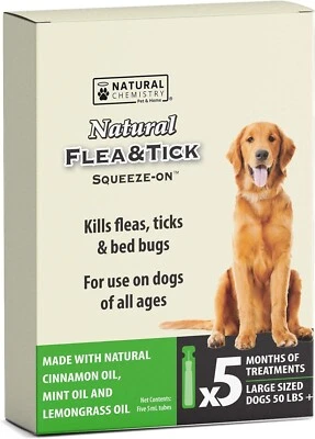 Natural Chemistry All Natural Flea and Tick Squeeze On Drops 50+ pounds Dog