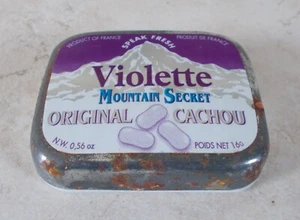 Ancienne Boite Métal bonbon VIOLETTE Original Cachou Confiserie France vintage - Imagen 1 de 7