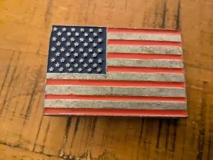 Monster Belt Buckle 2000 Mobtown Chicago Flag Red White & Blue Silver Patriotic - Picture 1 of 4