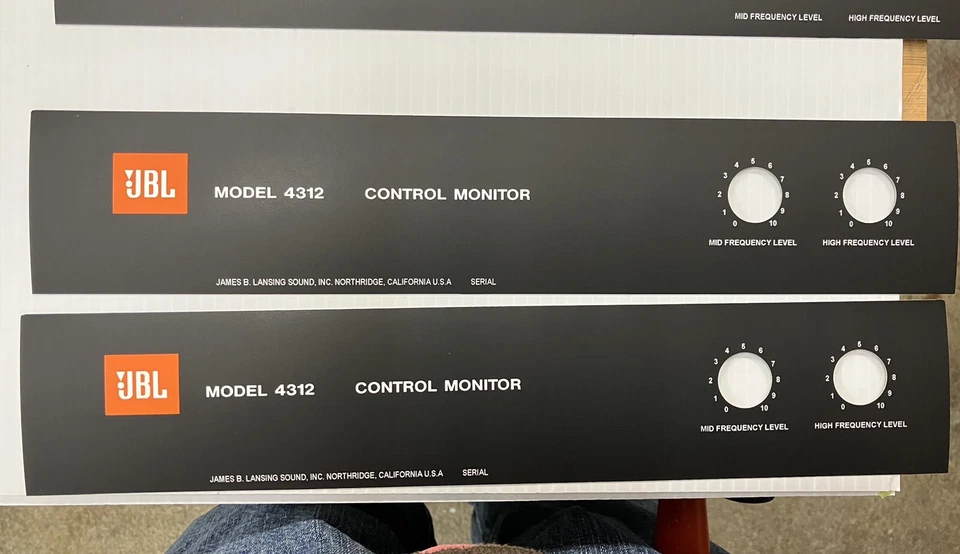 jBL 4312 Front Speaker Baffle Panel Badges Aluminum PAIR -Replacements NEW! - Image 1 of 1