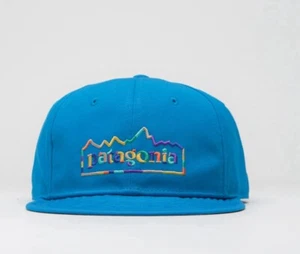 Patagonia Scrap Logo Funhuggers Trucker Hat SnapBack Youth Blue New With Tags - Picture 1 of 4