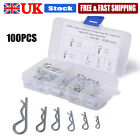 100pcs R Clips Spring Lynch Hitch Cotter Hair Pin Assortment Steel Tractor