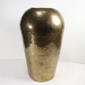 GATCO gehämmerte massive Messing Vase Urne Wohndeko Tisch Rohrboden Indien 13 in Vintage - Bild 1 von 14