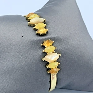Lucky Brand Gold Tone Hinge Bracelet With Marquis Crystals B1-29 - Picture 1 of 4