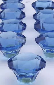 drawer & cupboard pulls door knobs Cut glass medium Slate Blue 40mm - Picture 1 of 33