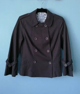 Jigsaw. Brown double breasted jacket with feature sleeve. Size 10 - Picture 1 of 10