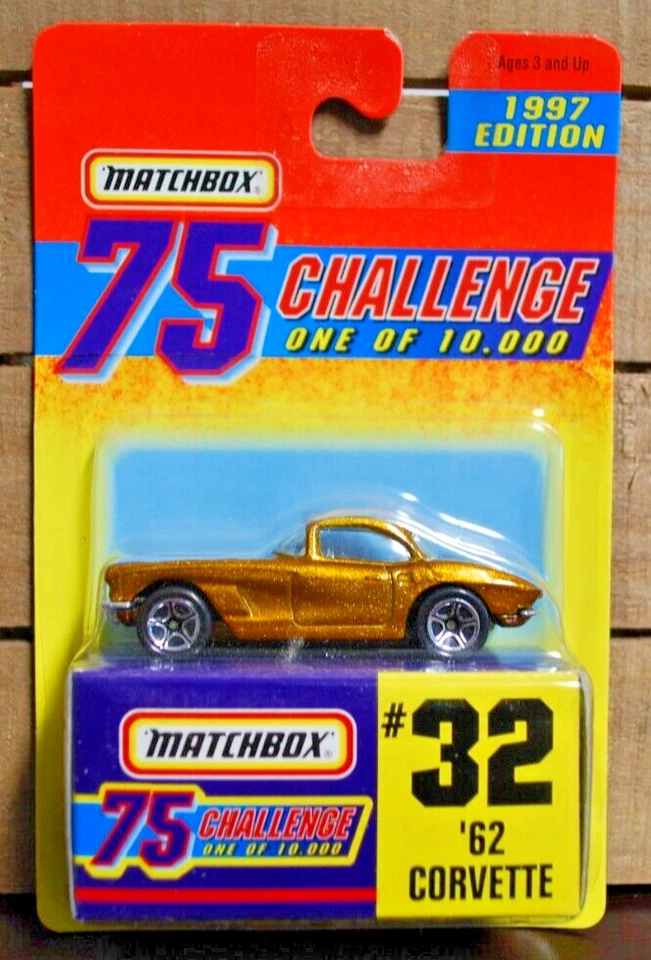 MATCHBOX 1/64 DIECAST CAR 75 CHALLENGE 1 de 10000 62 CORVETTE #32 ORO ©1996 Foto 1 de 1