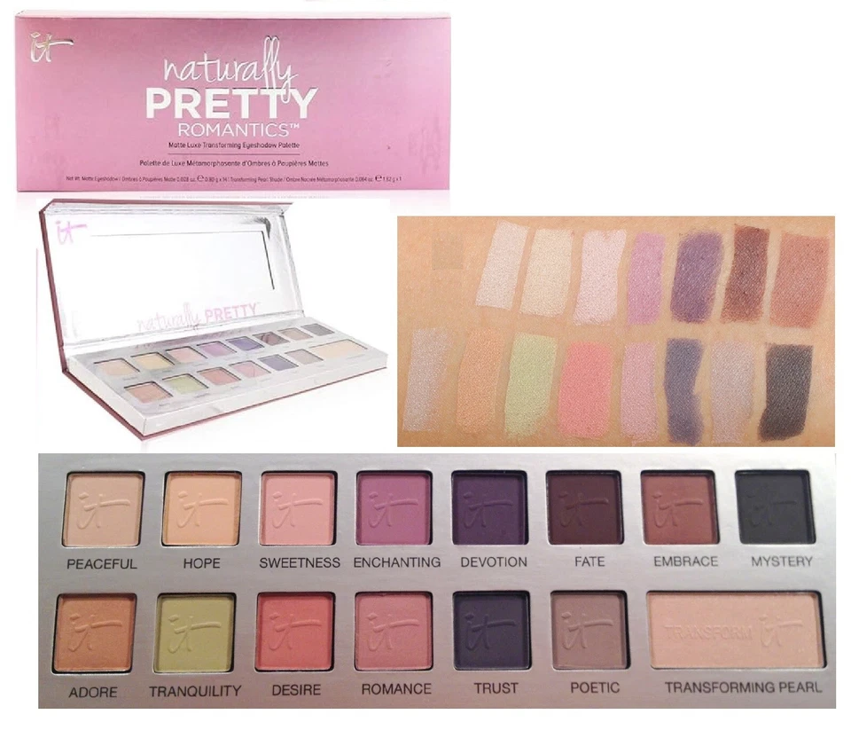 IT Cosmetics NATURALLY PRETTY ROMANTICS Matte Eye Shadow Palette 15 Shades NIB - Image 1 of 1