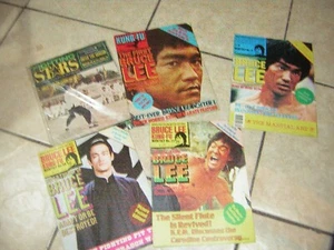 BRUCE LEE MAGAZINE LOT OF 5  1973 -1977 POSTER MAGAZINE KUNG FU FIGHTING STARS - Picture 1 of 9