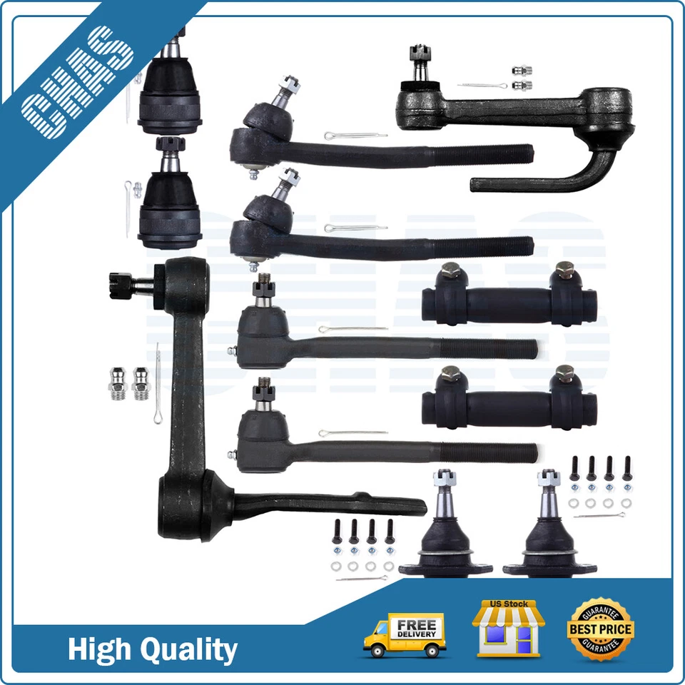 12X extremidades de haste de amarração frontal manga articulações esféricas braços ociosos para 1990-2005 GMC Safari - Imagem 1 de 4