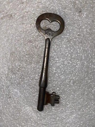 Antique Corbin Mortise Lock Skeleton Key Marked R50 Cover