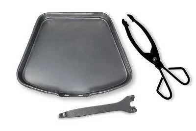 Grande argento Cassetto cenere con staccabile maniglia e carbone Log Pinze - Immagine 1 di 4