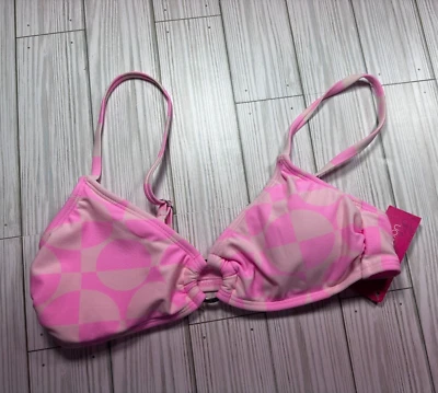 Top de baño Xhilaration rosa geométrico bralette talla S (0-2) Foto 1 de 2