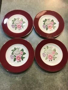 4 PLATOS DE PAN Homer Laughlin Cavalier Margaret ROJO marrón 6,25"" 🙂❤️ 🙂 - Imagen 1 de 8