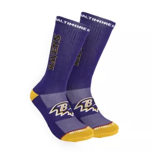 2024 Mitchell & Ness lila klassische Baltimore Ravens Off Crew-Socken - Bild 1 von 2