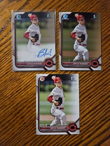 Bryce Hubbart 1st - 2022 Bowman Draft Chrome Auto CDA-BH + Chrome BDC-17 +Paper