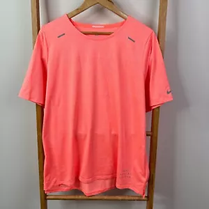 Nike Running Shirt Mens Extra Large Rise 365 Dri-FIT Pink Coral Short Sleeve - Picture 1 of 10