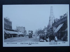 London OLD CLAPHAM Hight Street & Horse Tram RP Postcard by Pamlin C1584 - Picture 1 of 2