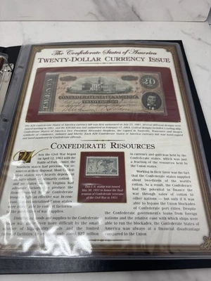 Confederate States Of America $20 Bill Currency With 1951 Stamp - Image 1 of 4