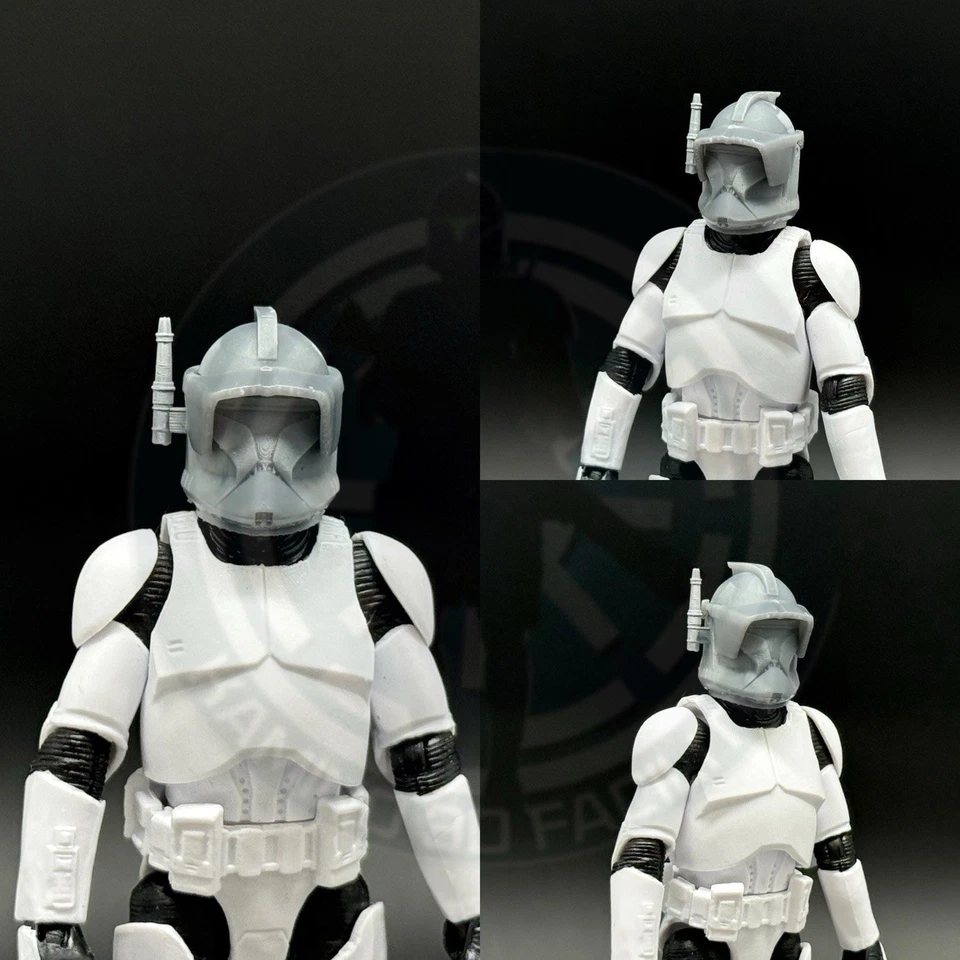 星球大战 1/18 定制 Mythos Kenobi 头盔适用于克隆部队黑色系列 3.75 — 第 1/1 张图片