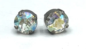 Vintage Sorrelli cushion cut AB crystal earrings statement - Picture 1 of 9
