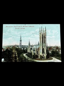 Tarjeta postal vintage de 1901 Metropolitan Church St Michael’s Toronto Canadá - Imagen 1 de 2
