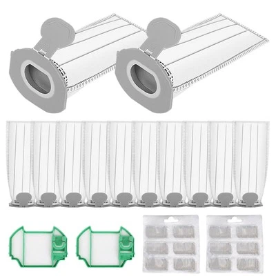 TOMKITY 12 Sacchetti per Vorwerk Folletto VK7 FP7 VK7S FP7S con 2 Filtri per Vorwerk Fol
