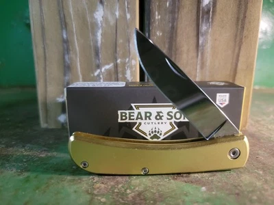Bear And Son C137 Gold Aluminum Handles 2 Spots On Blade ( Pictured) - Image 1 of 4