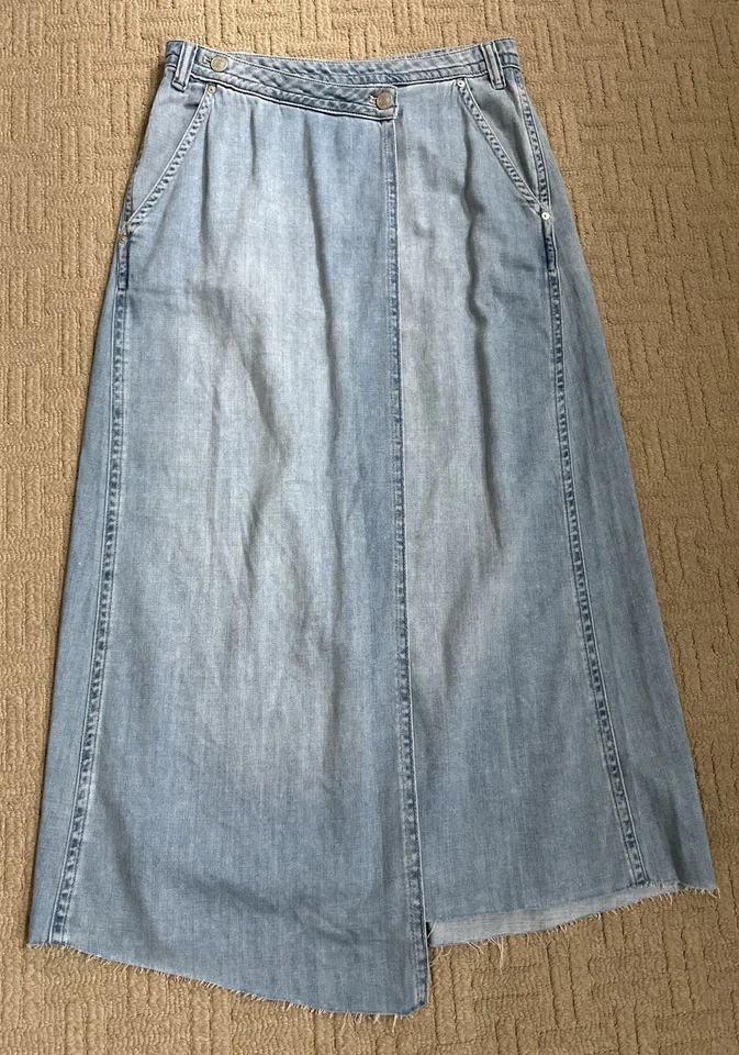 We The Free Free People Roxie Denim Maxi Wrap Skirt Size 31 NWOT - Image 1 of 4