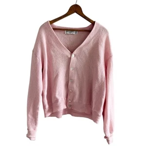 Vtg St Croix Wool Cardigan Sweater Mens Size XXL Pink Grandpa Preppy Made USA - Picture 1 of 10