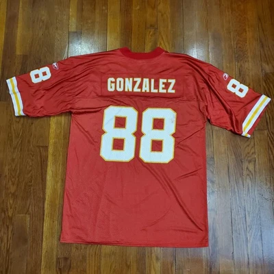 Camiseta deportiva de los Kansas City Chiefs para hombre grande roja NFL fútbol Tony Gonzalez 88 Reebok Foto 1 de 4