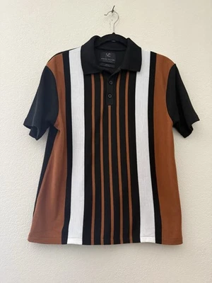 Camisa tejida manga corta negra, marrón, marfil Modern Culture para hombre | Talla S Foto 1 de 4