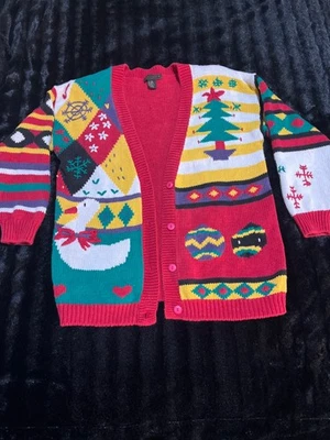 Yarnworks women's size large, vintage Christmas cardigan with goose - Image 1 of 4