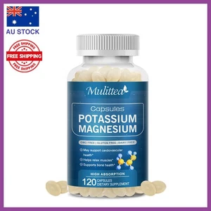 120 Capsules Potassium Magnesium Improve Sleep&Immunity&Bone& Muscle Health - Picture 1 of 8