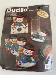 Kit de lona de plástico Snowmen Coaster Bucilla - Imagen 1 de 5