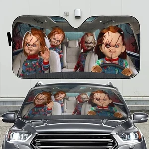 Chucky Horror Movie Car Sunshade, Chucky Halloween Windshield Cover - Bild 1 von 2