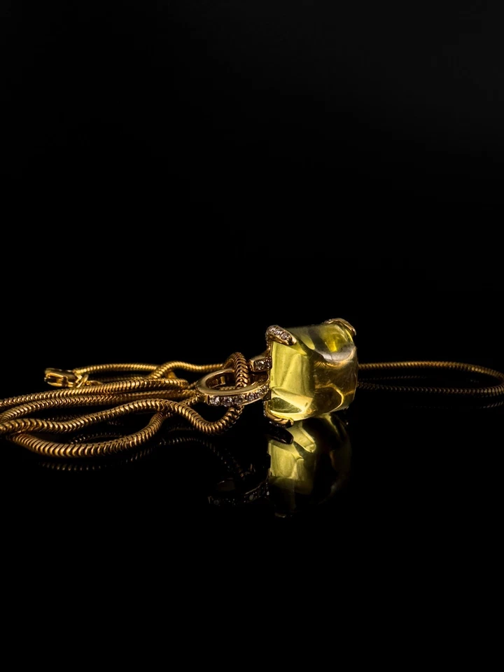 750 Gold Anhänger Lemon Citrin Diamanten Gelbgold Juwelier Buchwald UVP 2590€💎 - Bild 1 von 4