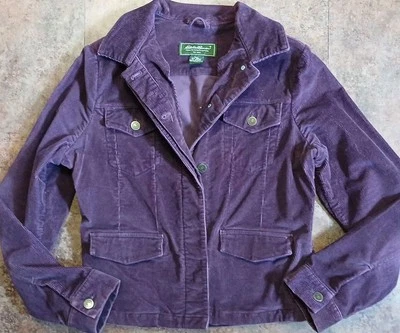 Chaqueta Blazer Para Mujer M Eddie Bauer Púrpura Pana Manga Larga Con Botones Foto 1 de 4