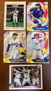 Juego de tarjetas de béisbol Topps de 5 cartas con Ichiro Yoshinobu Yamamoto Shohei Ohtani - Imagen 1 de 1
