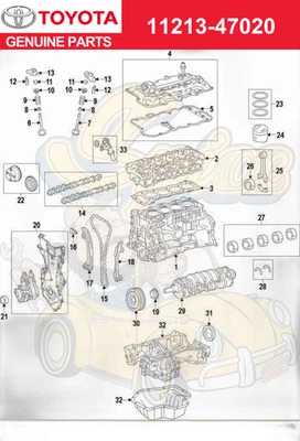 Junta SCION IQ ORIGINAL TOYOTA (2012-2015), ¡cubierta de culata 11213-47020! Foto 1 de 2