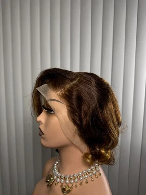13*4 Lace Front Wig, Sort Pixie Cut Wig, Human Hair Wig for Black Women ,  - Image 1 of 4