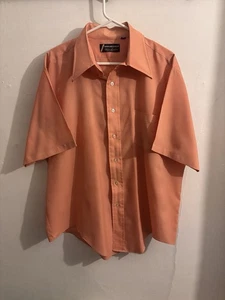 Vintage 70s Van Heusen Van Lustre Dagger Collar Button Pocket T Shirt 2XL (17.5) - Picture 1 of 9